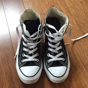 Black high top converse all stars size 6.5 women